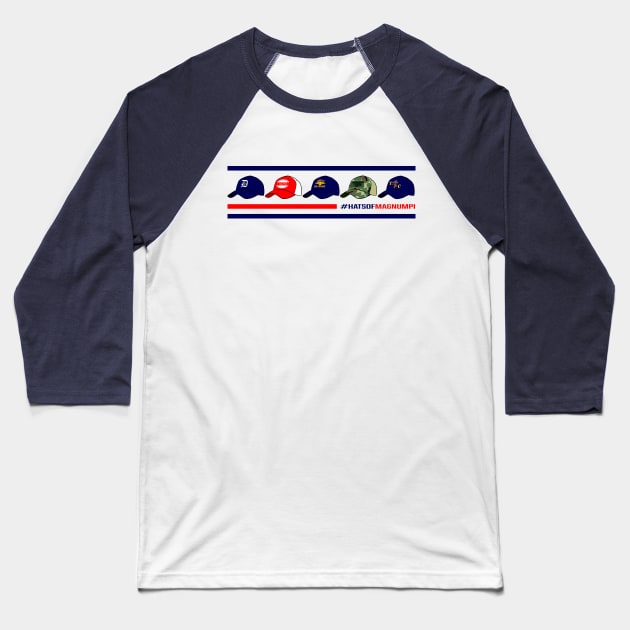 Hats Of Magnum PI Baseball T-Shirt by MostlyMagnum